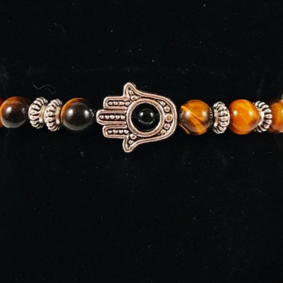 🔴 SALE !Men / women tiger eye hamsa bead bracelet - Picture 9 of 10